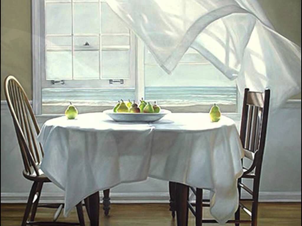 HWarlow's tweet image. Karen Hollingsworth with one of the ‘through the windows to the ocean’ paintings