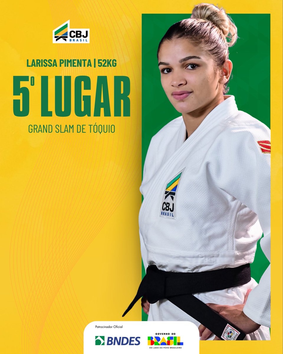 Quinto lugar para Larissa Pimenta (52kg) no Grand Slam de Tóquio, primeira competição internacional da nossa judoca pós-Jogos Olímpicos

Na disputa de bronze, ela foi imobilizada pela japonesa Kokoro Fujishiro.

Valeu, Lari! Lutou demais!