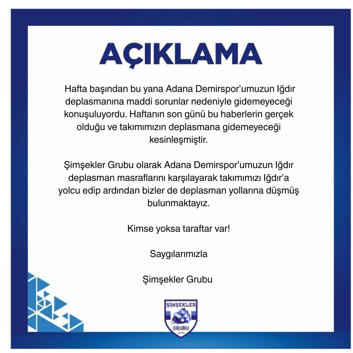 Halkin_Takimi's tweet image. KİMSE YOKSA TARAFTAR VAR!

#YasasinDemirspor
#ŞimşeklerGrubu