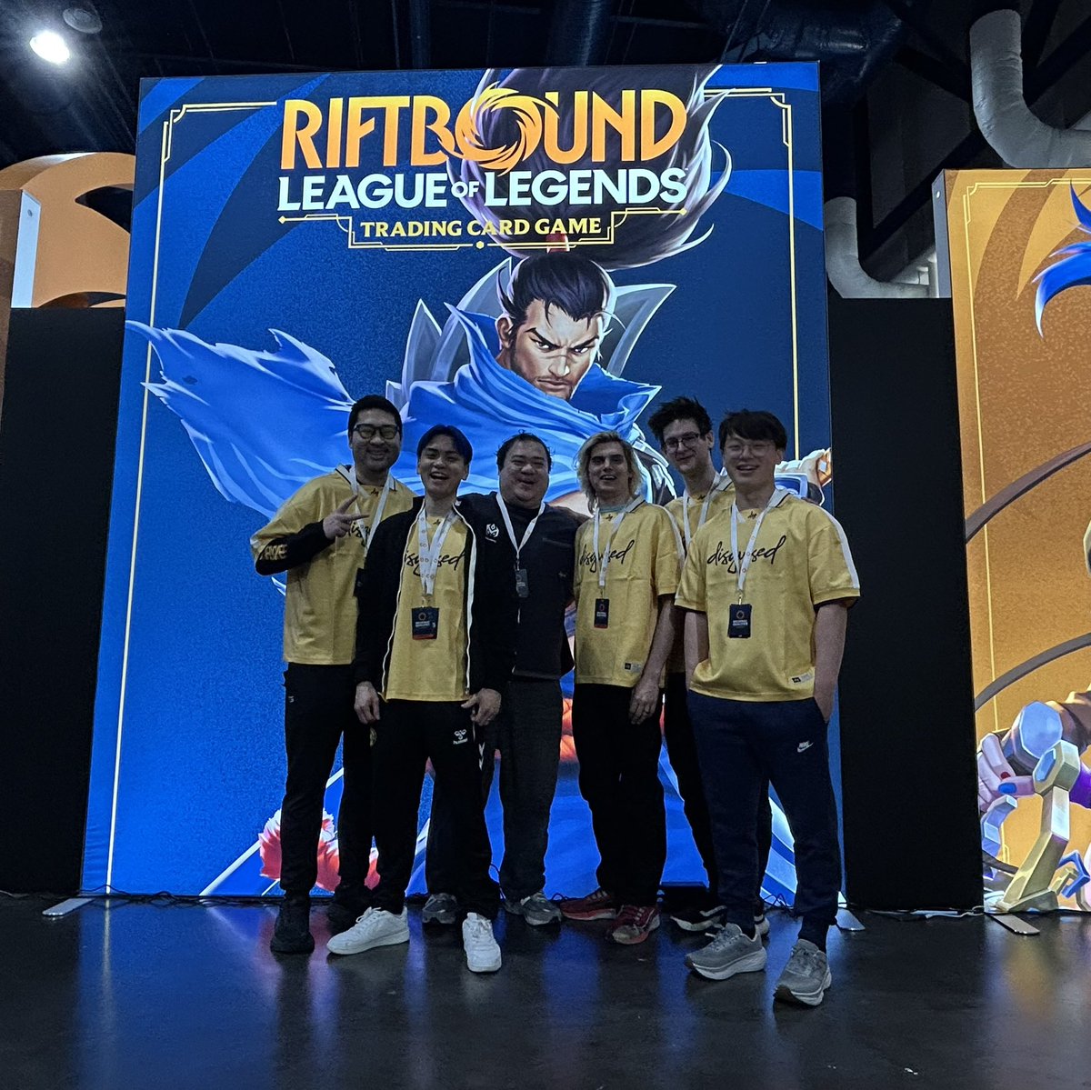 Disguised's tweet image. Houston, we are in you! 

Catch the Disguised team playing in the Riftbound Regional! Come Watch @Frodan in the first feature match on stream twitch.tv/riftbound #DSGWIN #Riftbound