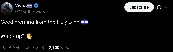 admdncn's tweet photo. This whole act of @VividProwess is over. He couldn't even be bothered googling the time zones to help his lie. He is not from Israel and never has been from there either. We need to stop giving people like this a platform. Vivid needs to come forward and tell the truth. https://t.co/NDIe2r9bNT