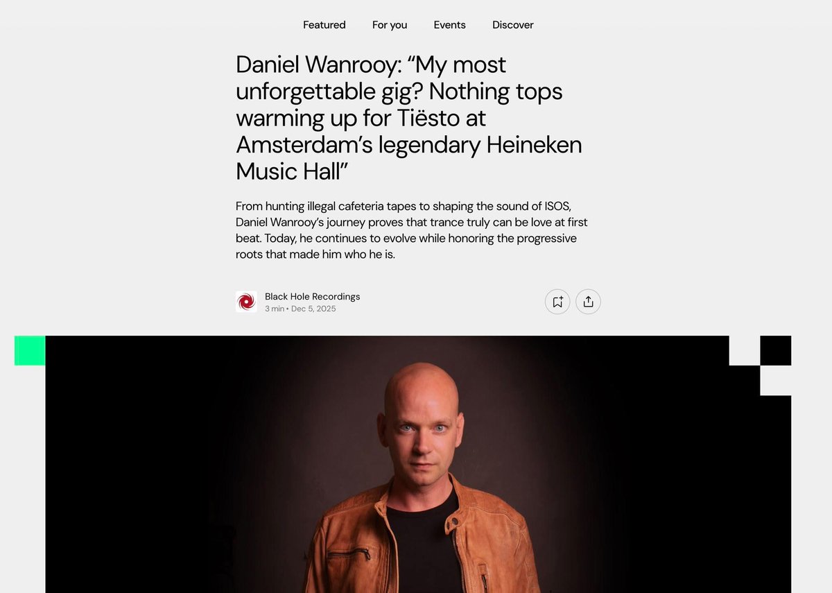 danielwanrooy's tweet image. I did an interview with Beatportal to talk about my new release Gone on Cosmic Gate's label WYM and we are looking back at my tour with Tiësto 20 years ago. Enjoy! 🤩👉
beatportal.com/articles/11984…
