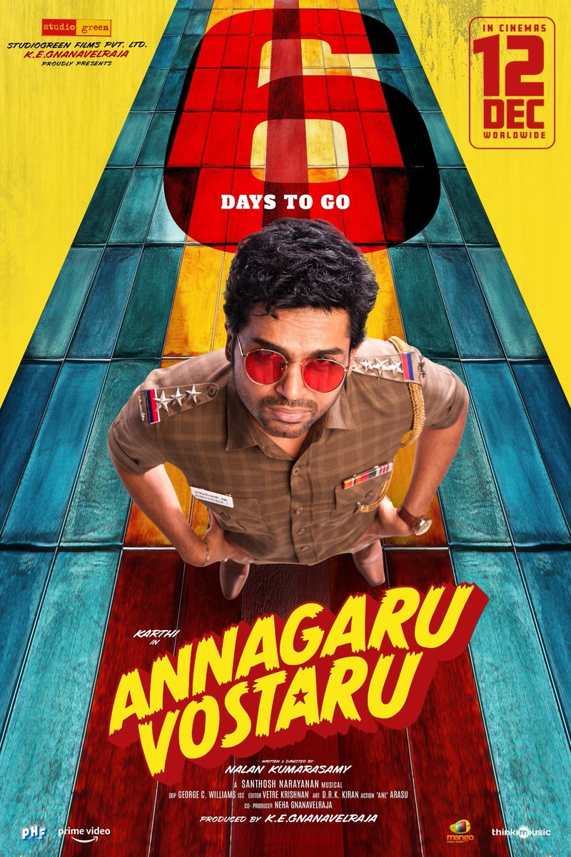 In 6 Days 🏇💥

<a href="/Karthi_Offl/">Karthi</a>'s #VaaVaathiyaar #AnnagaruVostaru - In Cinemas Worldwide on December 12

Tamil Trailer 🔗youtu.be/BcZJhA2baZc
Telugu Trailer 🔗 youtu.be/C8WxoGhV_nM

#VaaVaathiyaarOnDec12 #AnnagaruVostaruOnDec12

A #NalanKumarasamy Entertainer
A <a href="/Music_Santhosh/">Santhosh Narayanan</a>