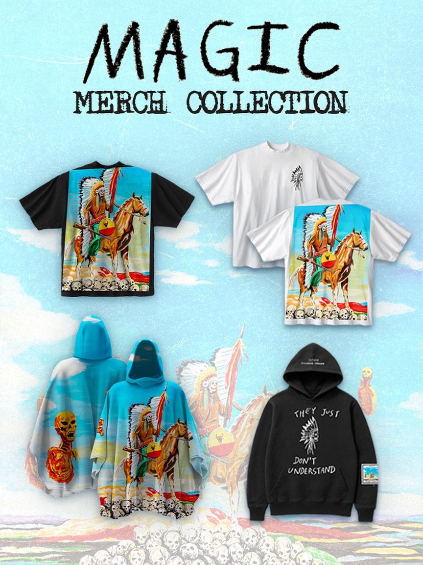 TheOfficialA7X's tweet image. Shop our “Magic” merch collection featuring new art from Wes Lang at a7xworld.com.