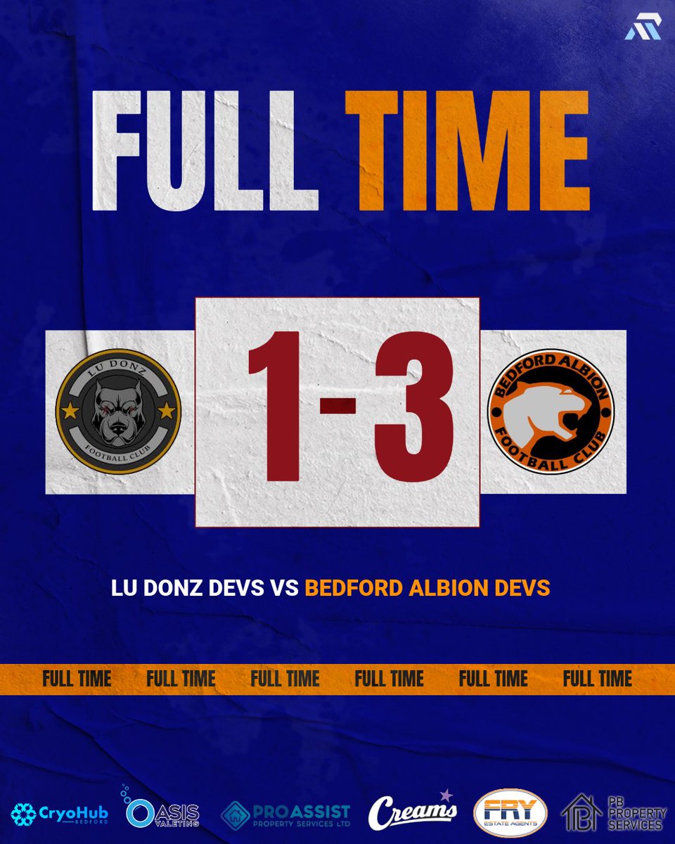 Our Devs progress through to the next round of the county cup after beating LU Donz 3-1 twice in 3 weeks 🙌

Grasso⚽️
Mackinnon ⚽️⚽️

#AlbionTogether