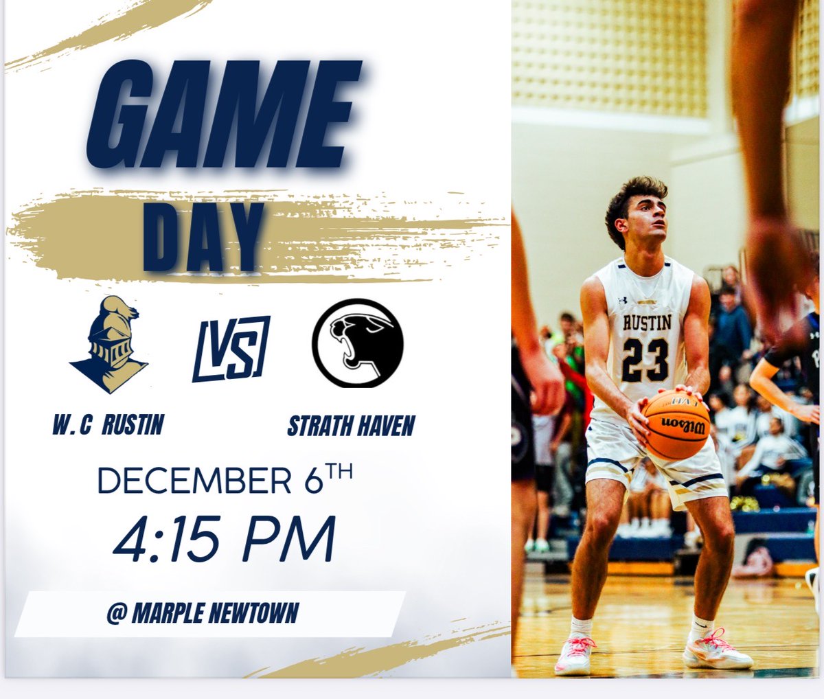 RustinBoysHoops's tweet photo. Rustin vs Strath Haven in a cross conference matchup. It may be a cold afternoon, but this game will be the hottest place in town🔥🔥🔥 #Rustinhoops #UKnightEd #RustinvsStrathHaven https://t.co/amqOmtNZ5m