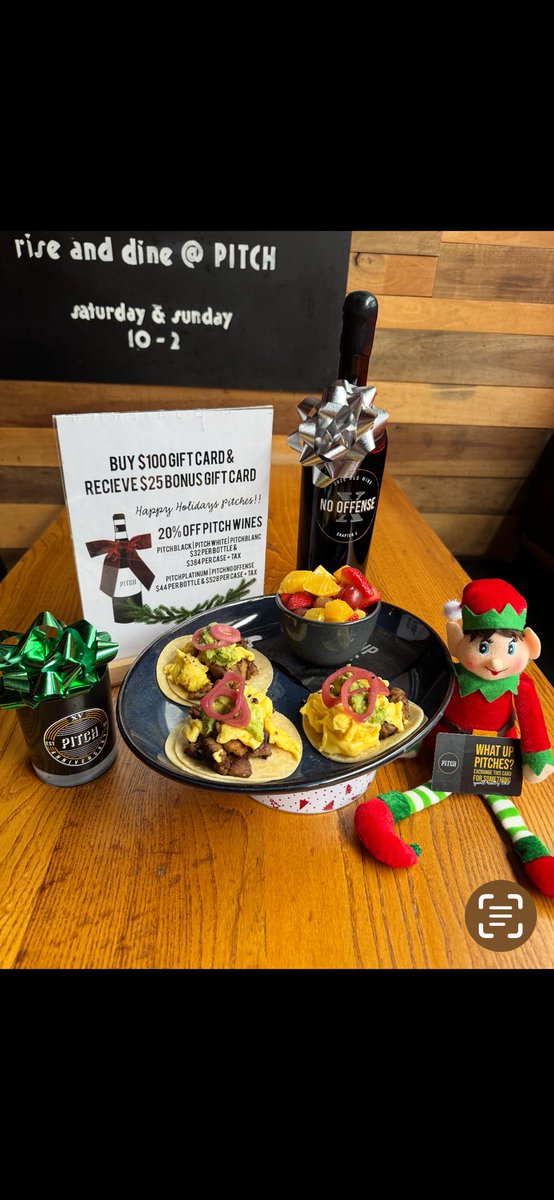 Wonder of the weekend is here at PITCH! 
Carnitas tacos with scrambled eggs, guacamole, pickled red onions on a corn tortilla with a side of fruit. #omaha #scottsdale #brunch