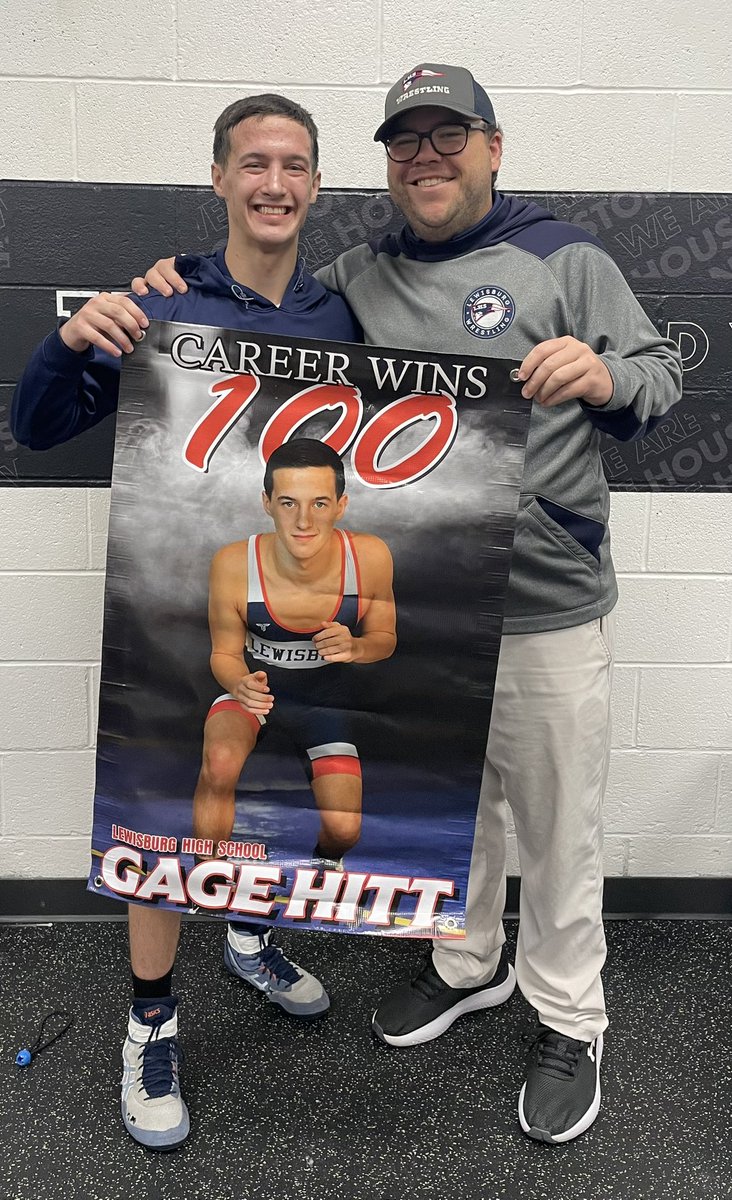 LHSW2022's tweet image. Congrats to Gage Hitt on his 100th career Varsity Win this morning in the Black Horse Invitational at Houston High School (TN)!