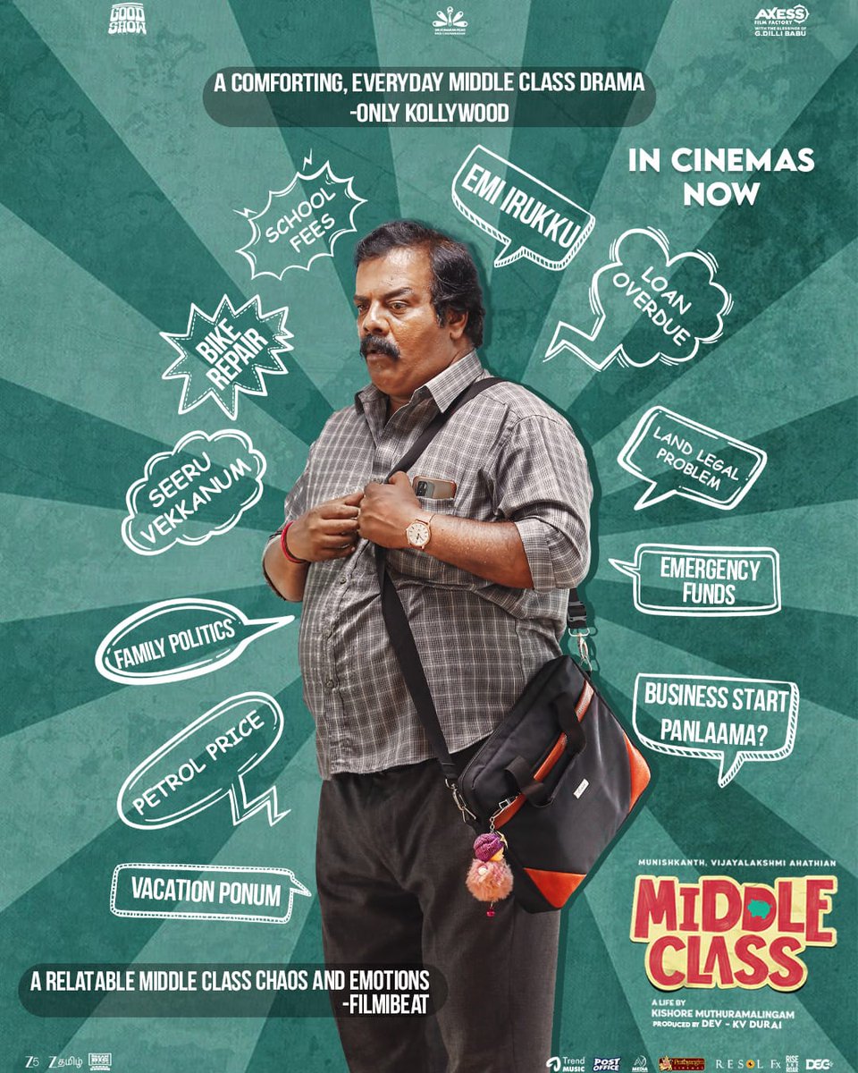 KollywoodScope's tweet image. Messy. Loud. Chaotic. Yet Beautiful - Thats Middle Class Life❤️

Enjoy your lives on screens - #MiddleClass running successfully in theatres !

Booking Link 🔗: linktr.ee/MiddleClass_Ti…

#MiddleClassInCinemasNow 

Produced by  @AxessFilm @goodshow_offl @ActorDev_offl @DuraiKv