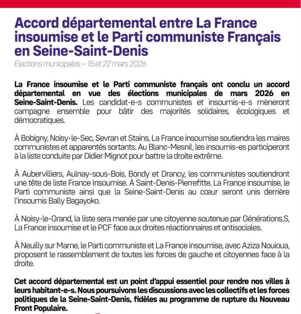 PierreLacaze31's tweet photo. Je ne partage pas l’accord dit «départemental». Soutien aux maires communistes, aux adhérents et sections des 39 villes du 93. En France rassemblons sur des projets communs et sur l’union de gauche et écologistes. Attention « aux eaux glacées du calcul égoïste » (K. Marx). https://t.co/Kzp2JXiU2R