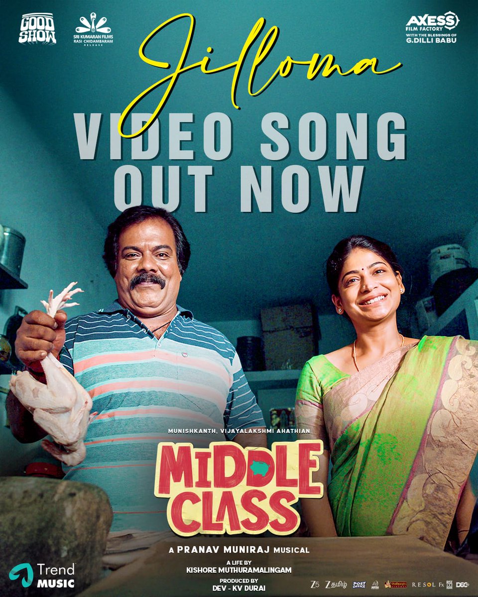 KollywoodScope's tweet image. vibe that belongs to every family, every heart ❤️ 

#Jilloma video song from #MiddleClass is Out Now!

Listen to it now 🔗 youtu.be/3v4hQsjUtsE?si…

#MiddleClassInCinemasNow 

Produced by  @AxessFilm @goodshow_offl @ActorDev_offl @DuraiKv
Directed by @Kishoremuthura1
#Munishkanth