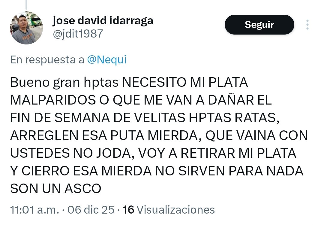spirtedway's tweet photo. se volvió a caer nequi mi más honesta reacción https://t.co/uRctz3DmWV