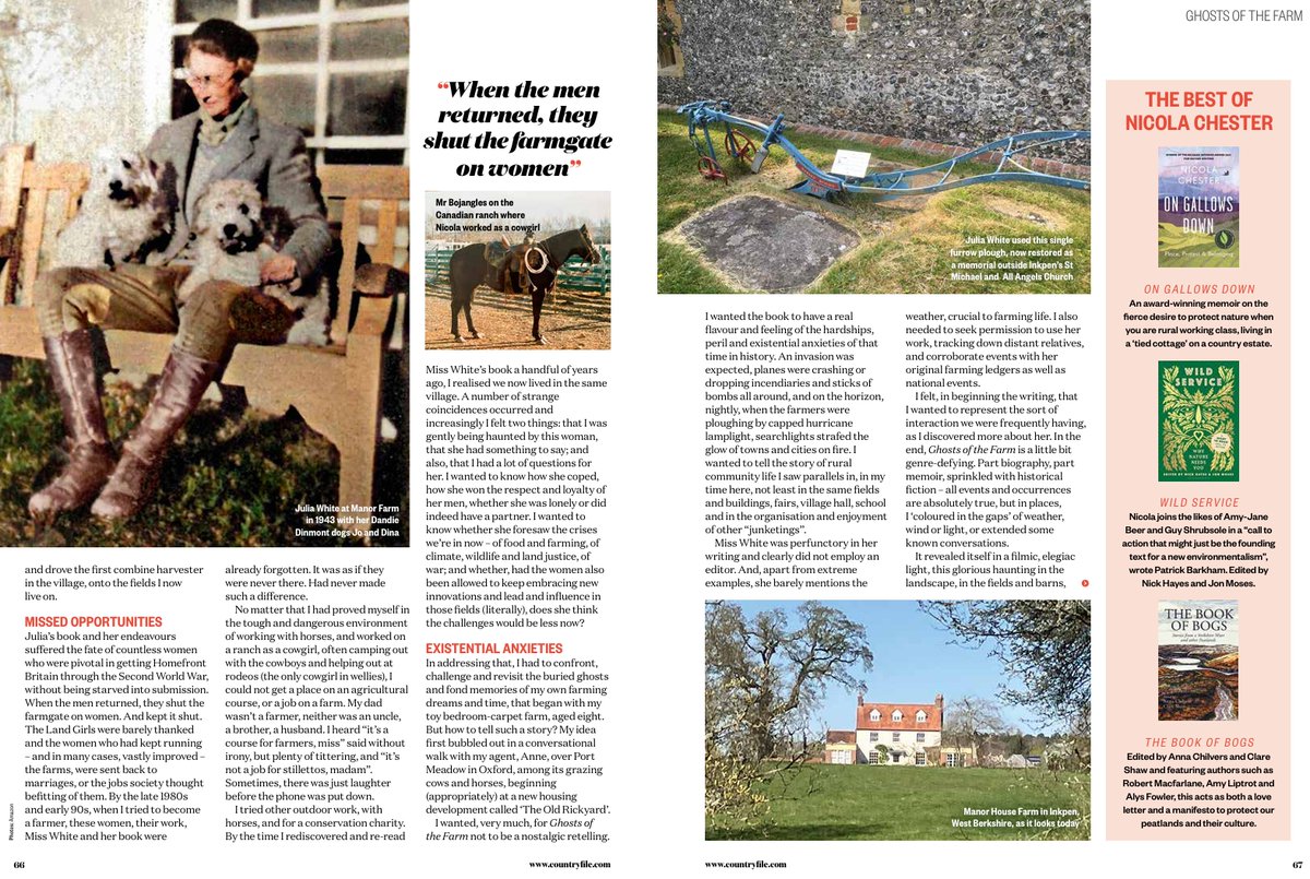 nicolawriting's tweet photo. Delighted to have a feature on #GhostsoftheFarm in #BBCCountryfile A story that revealed itself in a filmic, elegiac light, & haunted me. I'd love to see this as a film. I can picture my forgotten women, zipping each other into dresses, forsaking breeches, to gales of laughter. https://t.co/wnDMECHvDg