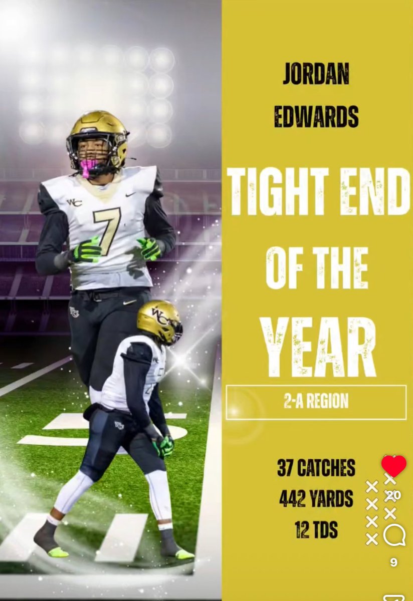 JordanEdwards's tweet image. Blessed but not Satisfied!! Sophomore Season✅ #theworkcontinues 🙏🏾🤞🏾💪🏾🏈