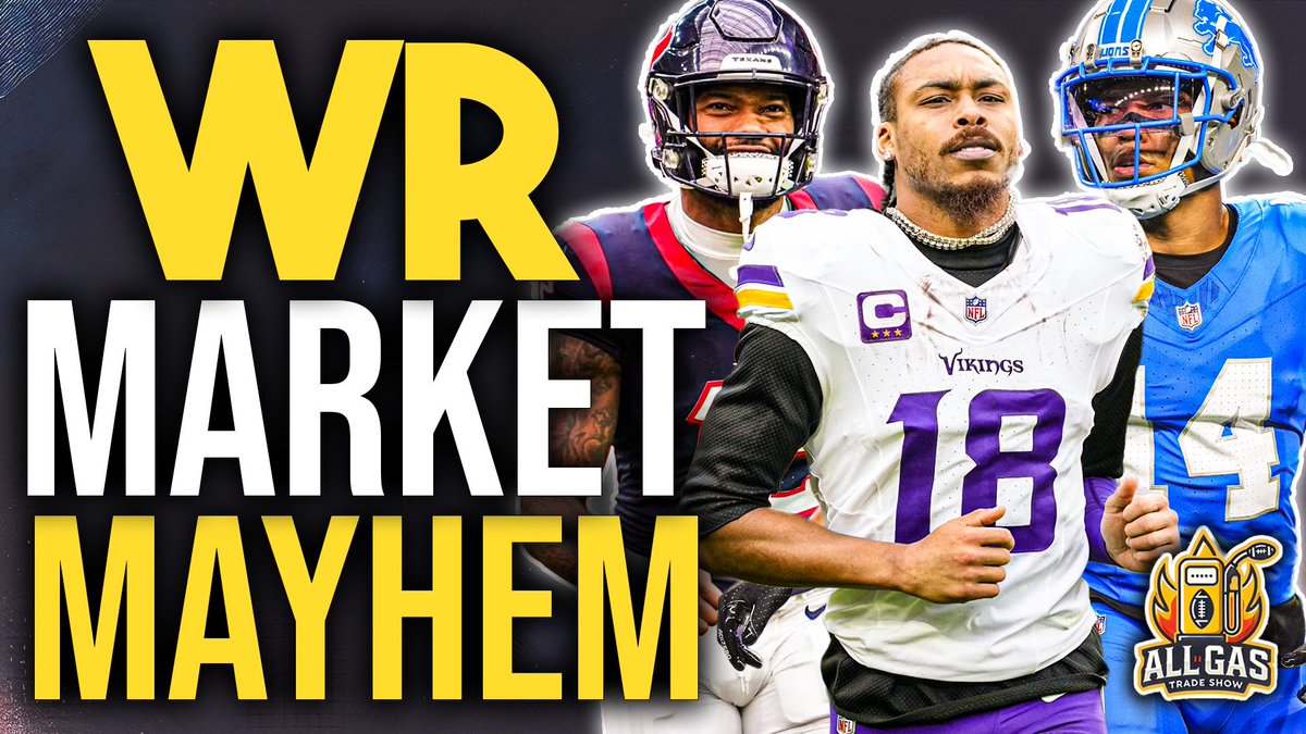 Tydeclare44's tweet photo. The WR market is MOVING.

Tier downs, pivots, and a real convo about Justin Jefferson’s long-term dynasty outlook.

New AGTS with @iGabe_FF and @TheBGDashC is live. 📺🔥👇 https://t.co/pgEKtpsBBo