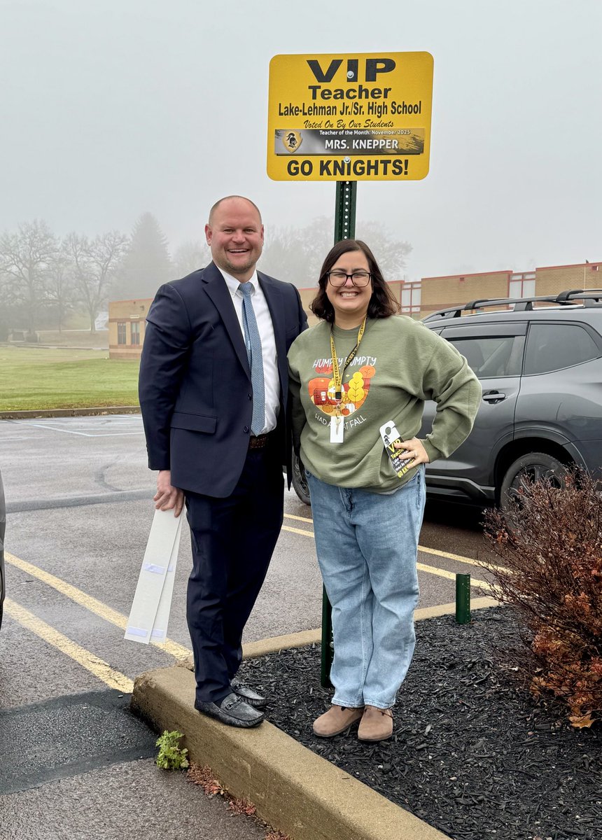 If you see Mrs. Knepper be sure to congratulate her for being selected by the students of Lake-Lehman Jr./Sr. High School as TEACHER OF THE MONTH!She is a special person that definitely incorporates the HUMAN ELEMENT in her teaching as she inspires our students! #Knight_Vision4
