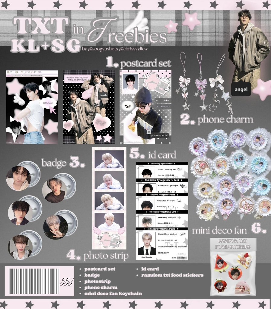 csbshots's tweet photo. #TXTinKL #TXTinSG 𝒻𝓇𝑒𝑒𝒷𝒾𝑒𝓈 ♡

✮ 18/01/26, 14/02/26
✮ trades are prioritised ᵒ̴̶̷̥́ ·̫ ᵒ̴̶̷̣̥̀ dm for trades ~
✮ super limited

how to claim?
꩜ follow, like and rt this post ♡
꩜ fcfs, dm me to reserve!! 

#TXTinMALAYSIA #TXTinSINGAPORE #TXTinKUALALUMPUR https://t.co/K0y0HS5jKy