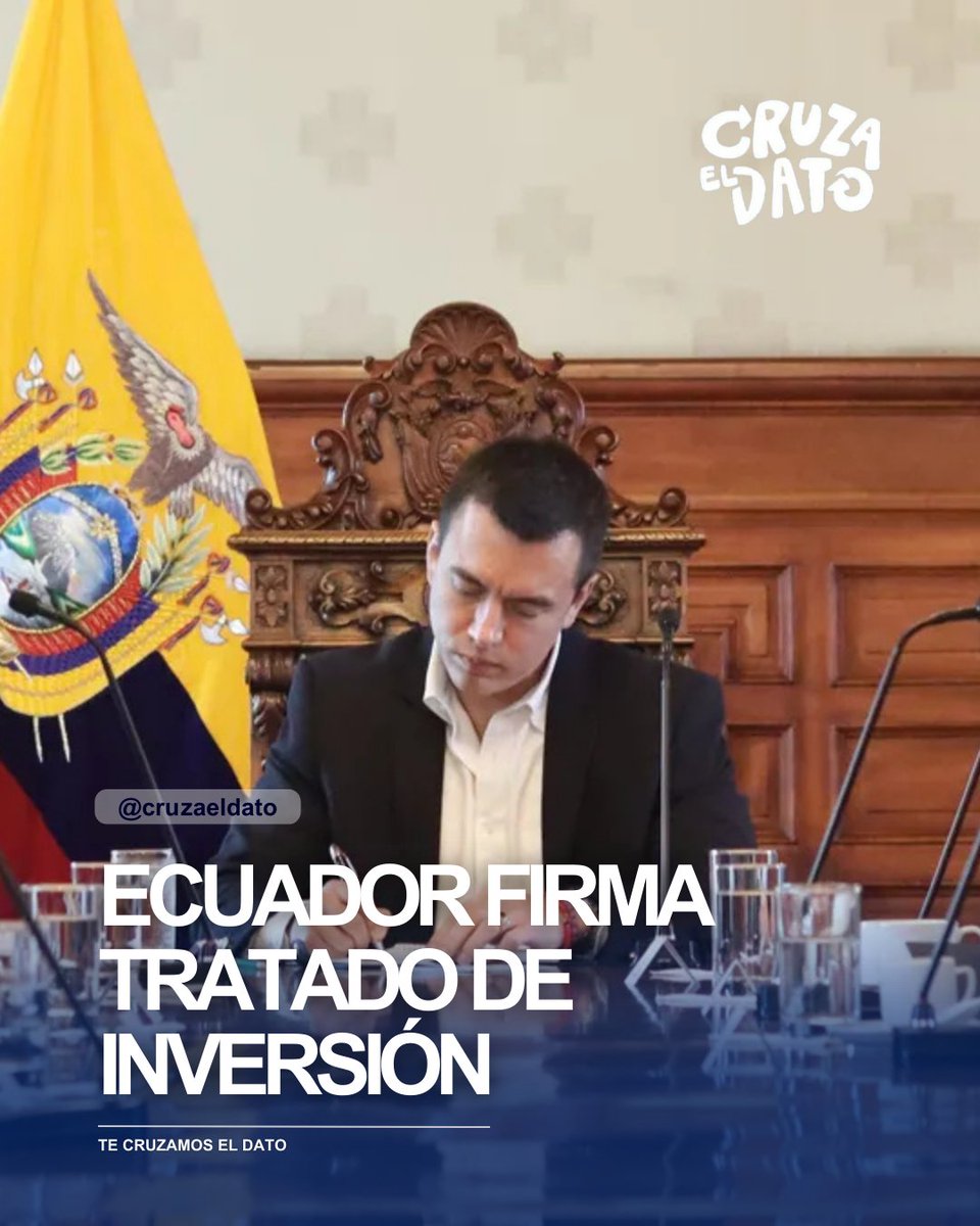 ECUADOR FIRMA TRATADO DE INVERSIÓN CON EMIRATOS ÁRABES 

TE CRUZAMOS EL DATO 👇
Ecuador y Emiratos Árabes Unidos firmaron hoy un Tratado Internacional de Promoción y Protección de Inversiones. 

Este acuerdo llega tras la gira del presidente Daniel Noboa y forma parte de una