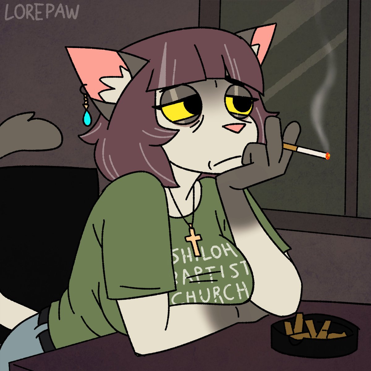 LorepawYT's tweet image. she used to always stare out the window like a sad puppy, like he was coming back. she was the smartest person i knew, so it always pissed me off when she'd act like he'd just gone to the store or something. it was like playing pretend.