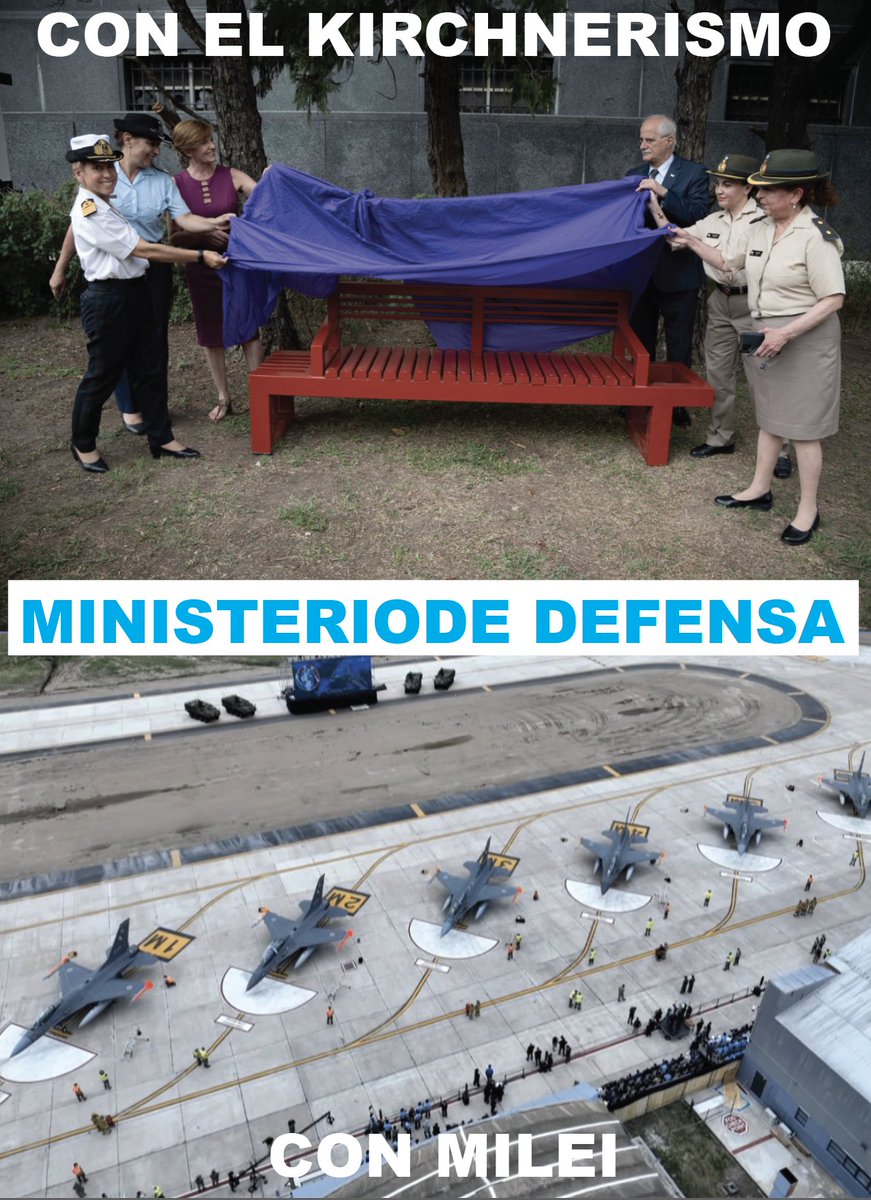 PregoneroL's tweet image. Ministerio de Defensa con los K  vs Ministerio de Defensa con Milei