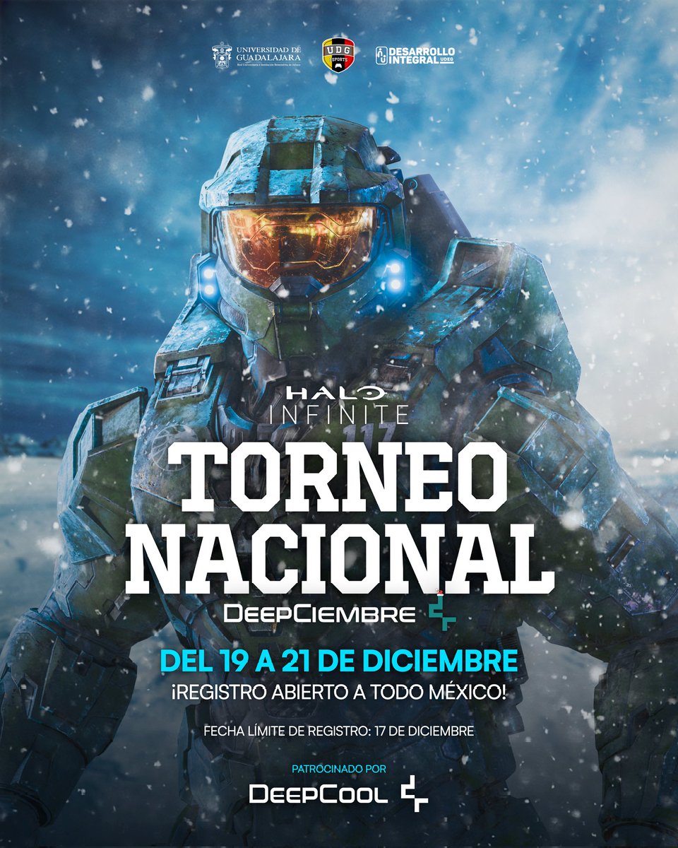 Bandita estoy organizando un torneo de Halo:Infinite 4vs4 a través de mi org. con el gran tío DeepCool Mx, los premios serán en producto de la marca🩵 
Es nacional, abierto a todo el público. Les dejo el registro acá➡️forms.gle/qMkMmUZZmsWFFe…
RTs se agradecen 🫶