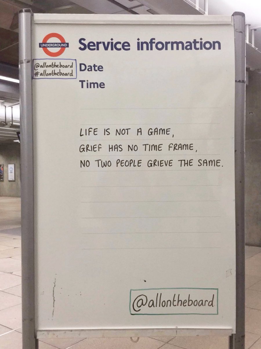 Grief has no time frame, so take as long as you need. Sending love to everybody missing somebody right now.

#NationalGriefAwarenessWeek #Grief