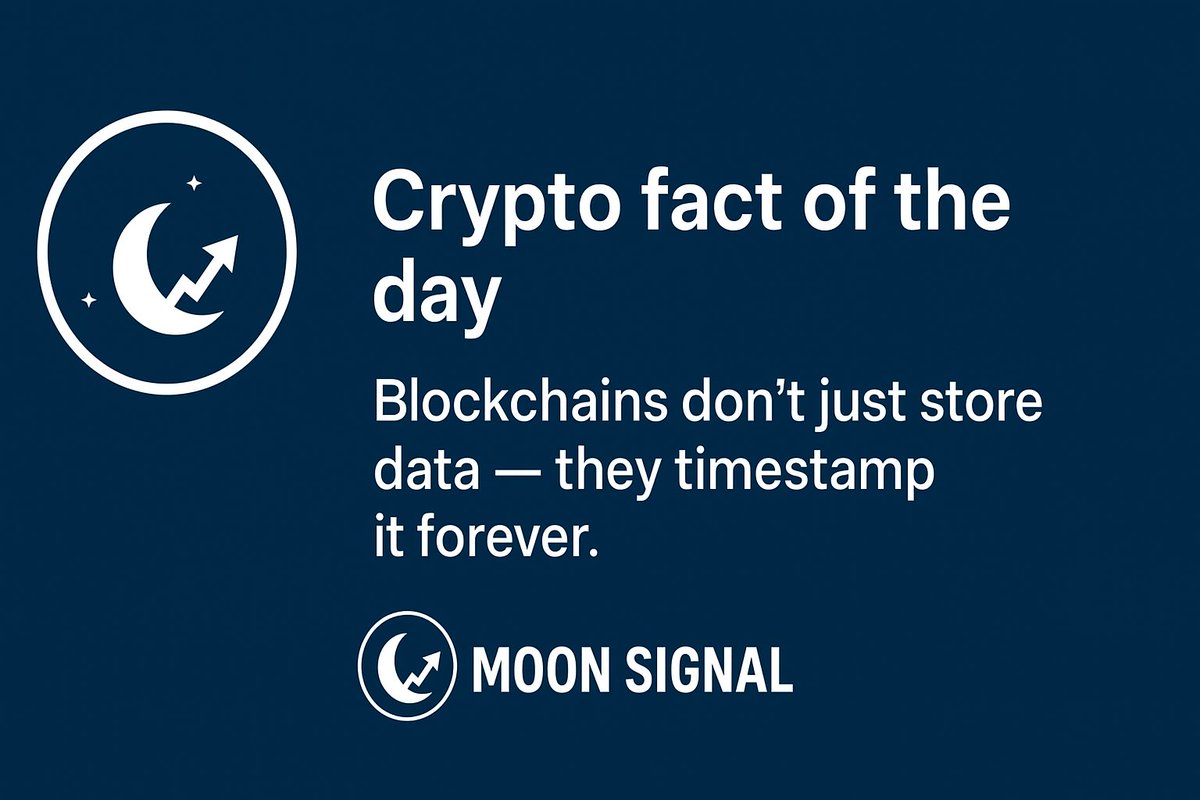 moon67586's tweet photo. Blockchains don’t just store data — they timestamp it forever.
That’s why transparency is crypto’s biggest superpower. 🔍
#CryptoEducation #Blockchain #Web3Community #MoonSignal https://t.co/3WNJ1aoFE7