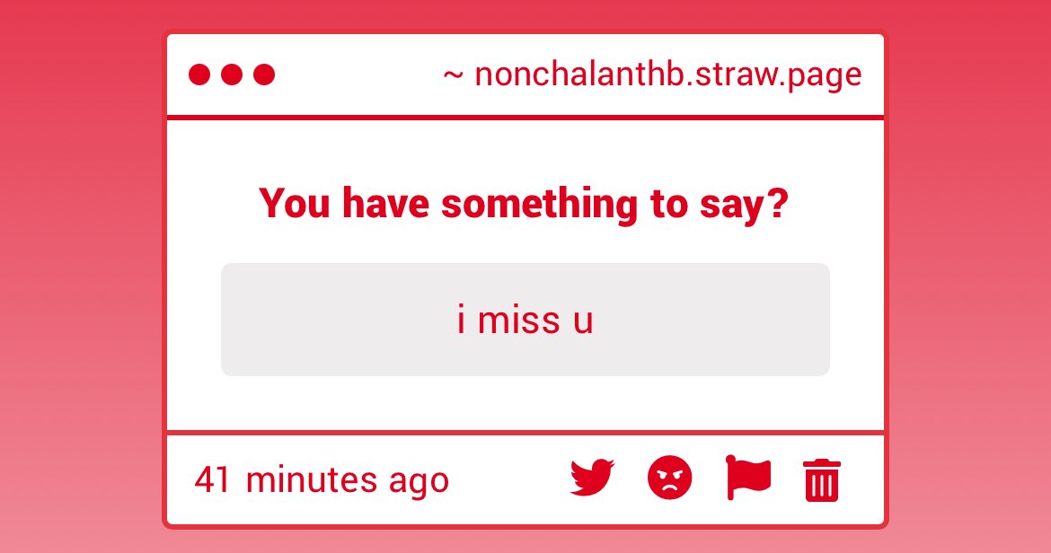 Uh I miss you too whoever this is