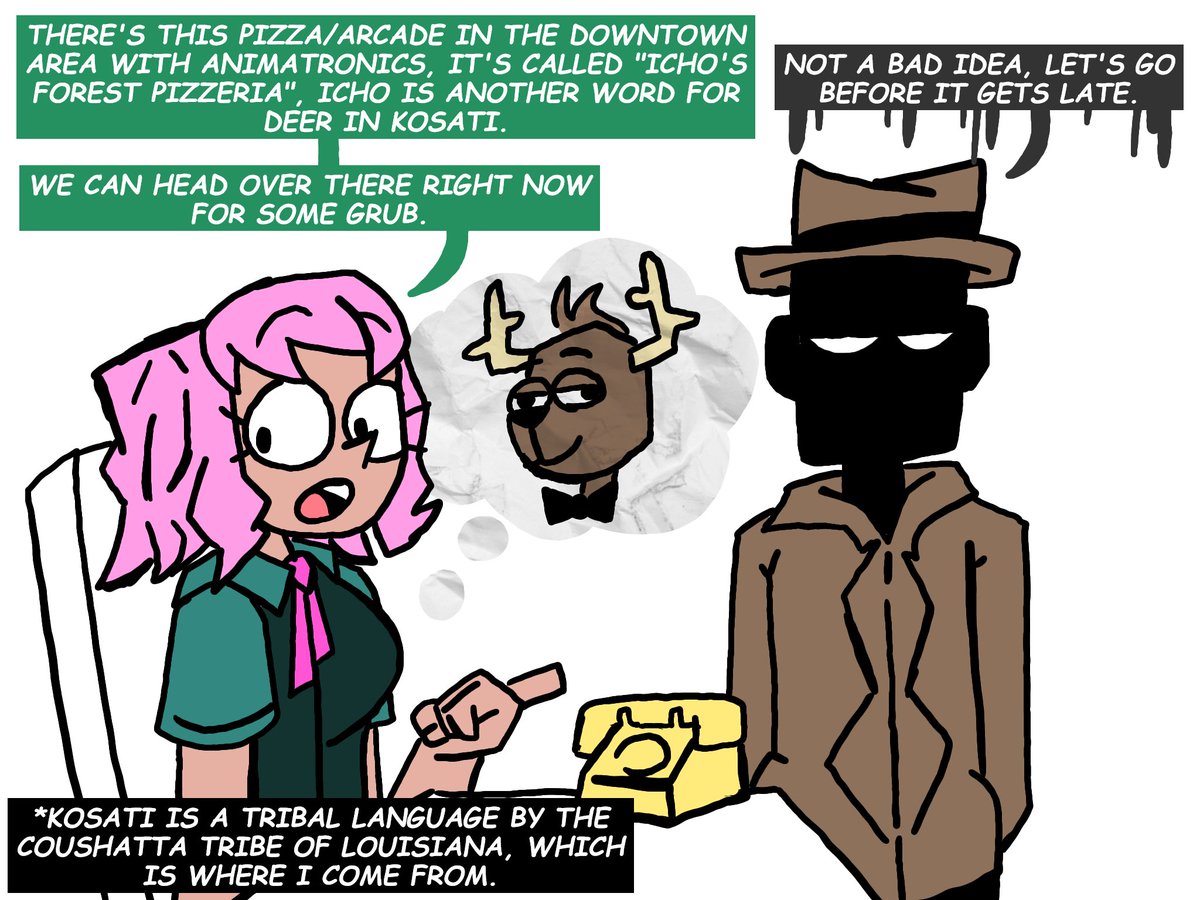 / got stuck on a part for Part 3 but I finally got unstuck after the idea went over my head.

yes, "Icho's Forest Pizzeria" will be a FNAF parody. I want a little fun in this arc.