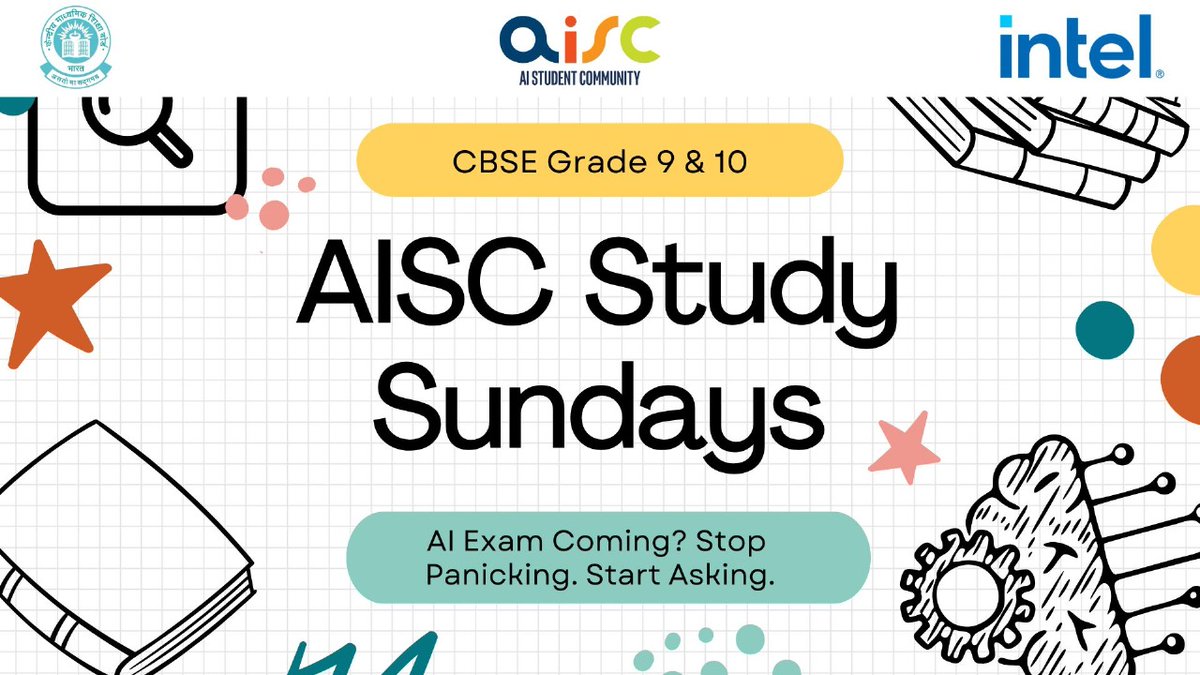aisc_cbse's tweet photo. AISC is launching Study Sundays, a weekly, by-the-book CBSE-aligned doubt-solving program for Artificial Intelligence students of Class 9 &amp; Class 10 with separate sessions for each grade to ensure focused learning.

Submit your doubts here: https://t.co/lZUuXqXiAb

#AI #Education https://t.co/2QQYnIgkTg
