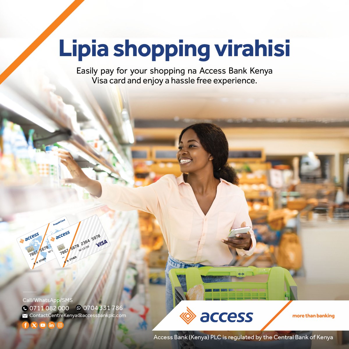 Shopping just got easier! Use your Access Bank Kenya Visa Card for quick, secure, and hassle-free payments.

Don't have one yet? Visit any of our branches to get started!

#MoreThanBanking