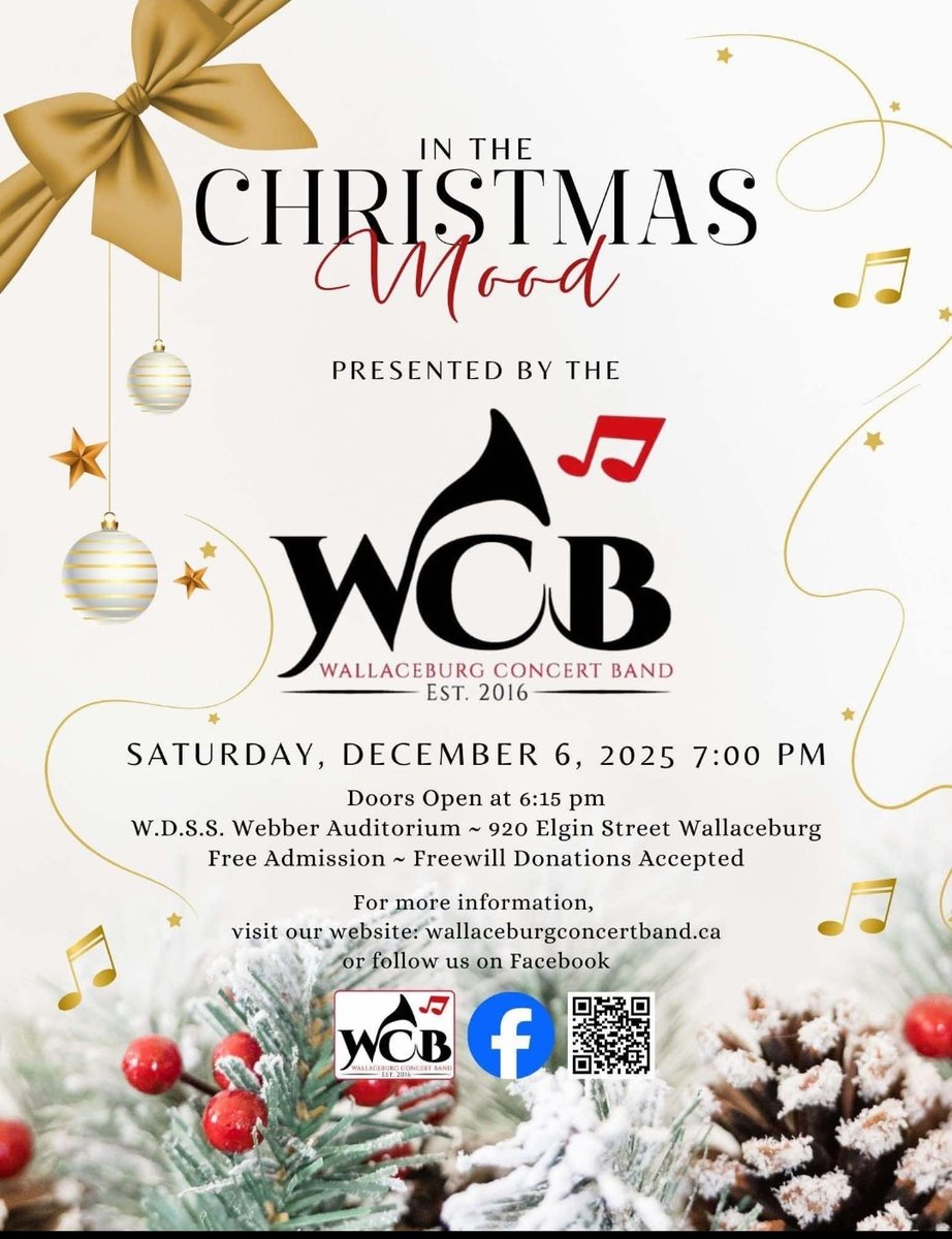 The Wallaceburg Concert Band will be performing In the Christmas Mood on December 6, 7pm at the W.D.S.S Webber Auditorium. Free admission and freewill donation accepted. Visit wallaceburgconcertband.ca for more info
#YourTVCK #TrulyLocal #CKont #Christmas2025 #Wallaceburg