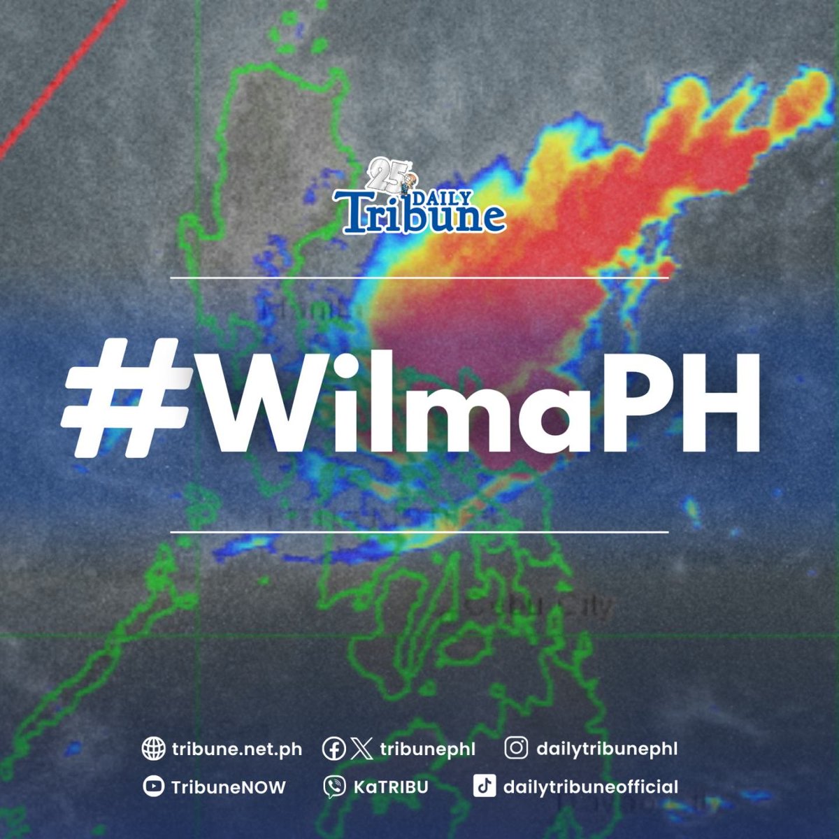 tribunephl's tweet image. TYPHOON WILMA MAKES LANDFALL IN EASTERN SAMAR

WEATHER UPDATE: Tropical Depression #WilmaPH made landfall over Hilabaan Island in Dolores, Eastern Samar at 10:50 PM on 6 December 2025, according to PAGASA.

#TyphoonWilma #PAGASA #EasternSamar #DailyTribune