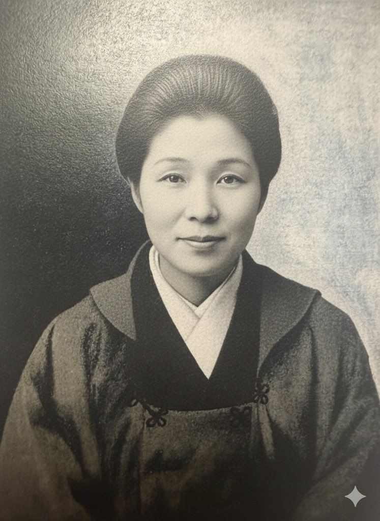 oki045's tweet image. 日野市の歴史館で沖田ミツの肖像画の修復が終わったのでAIで若返らせてみた