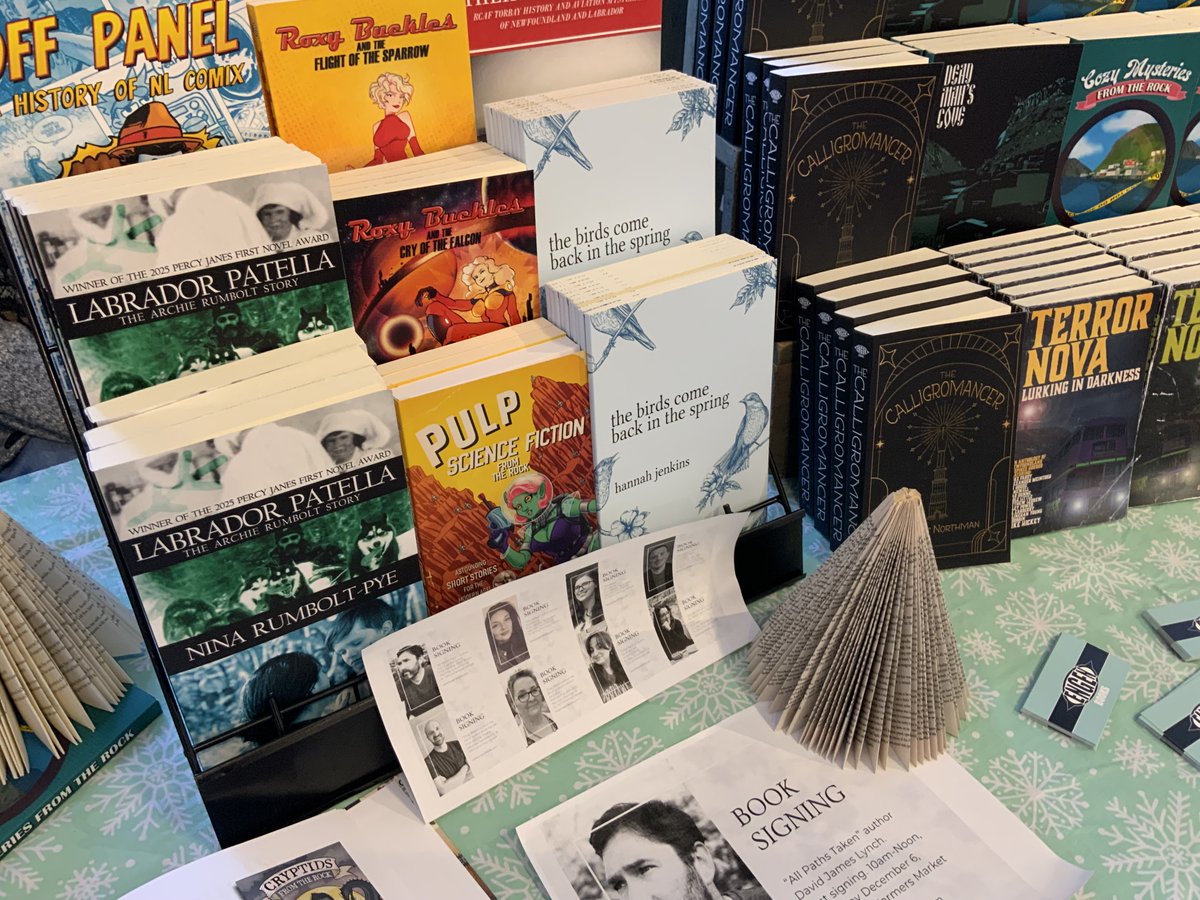 Keep yourself warm and your drink from sliding as you enjoy some reading this holiday season with these items found at the SJFM today. #sjfmnl #sjfm #stjohns #mittens #coaster #books #supportlocalbusinesses