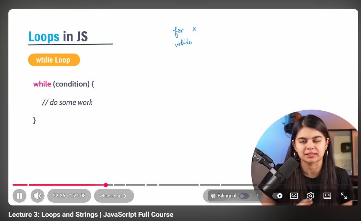 MoniTechCodes's tweet image. Day 124
Learning Loops in JavaScript — currently on while loop, building flow control understanding. 🔁
Slowly mastering the basics, one concept at a time. 💻⚡
#30NitesOfCode #JavaScrippt #CodingJourney  #LearnInPublic
codedex.io/community/30-n…