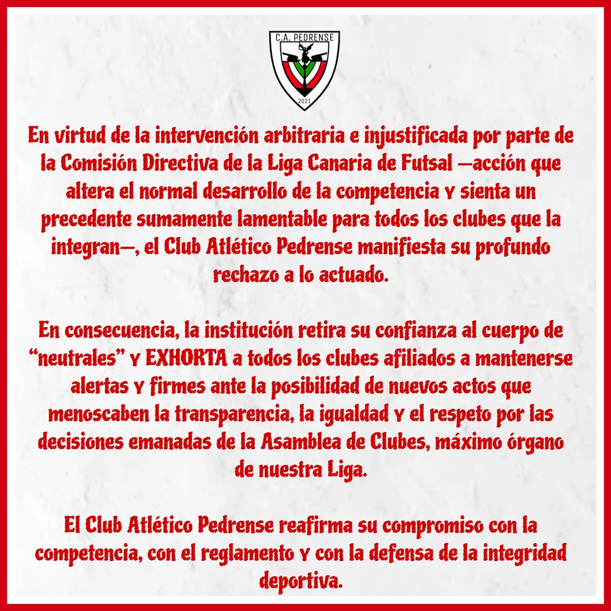 CPedrense's tweet photo. 🚨COMUNICADO OFICIAL🚨 https://t.co/qScjG167oY