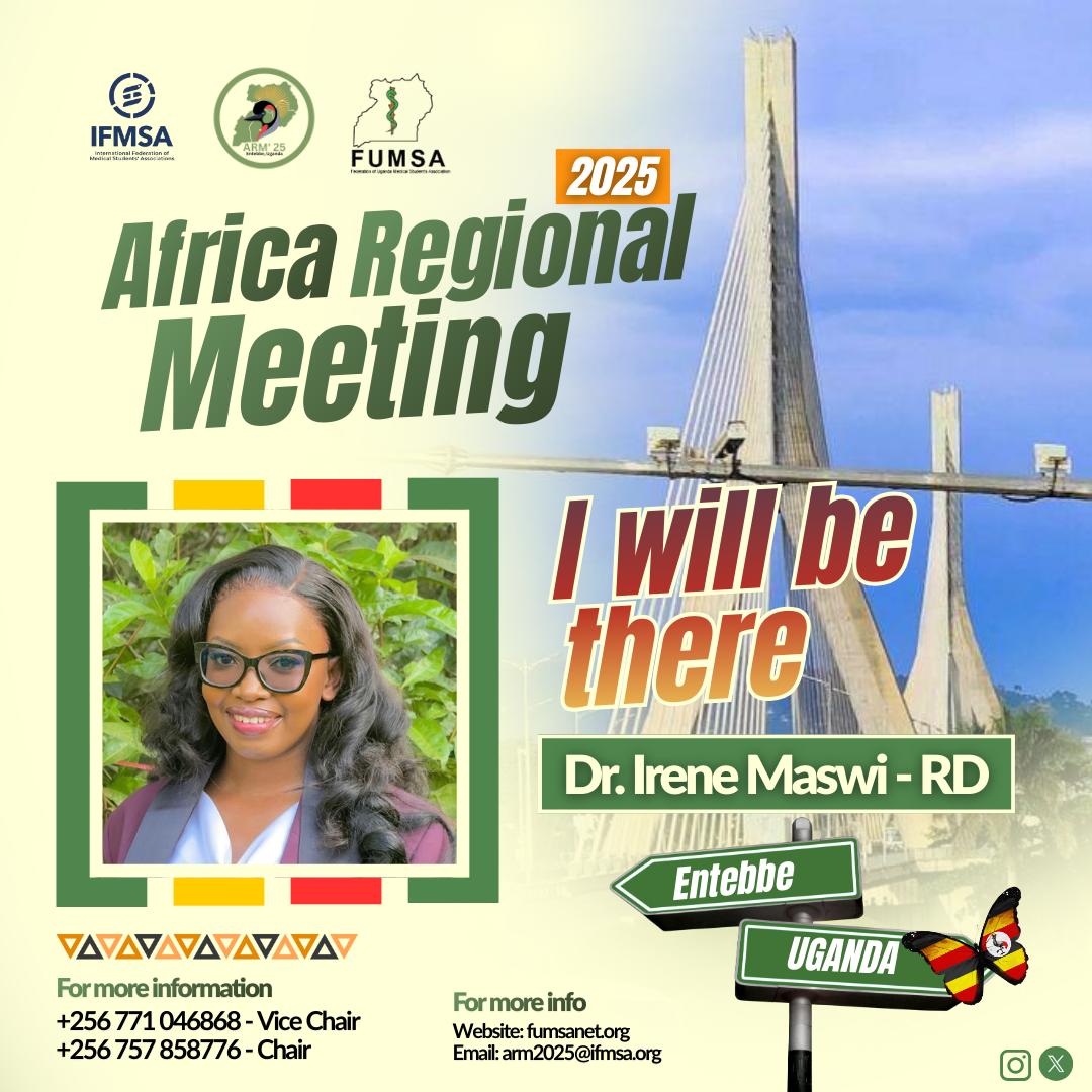 arm2025ifmsaug's tweet image. We can't wait to warmly welcome our IFMSA Regional Director for Africa to Uganda! 🇺🇬✨
We shall be too excited to host you for ARM 2025
🔥🔥🔥🔥🔥🔥🔥🔥
Let the energy and the spirit of African medical students come alive!
🌍💛 Uganda is ready for you! Let the journey begin! 🎉🔥