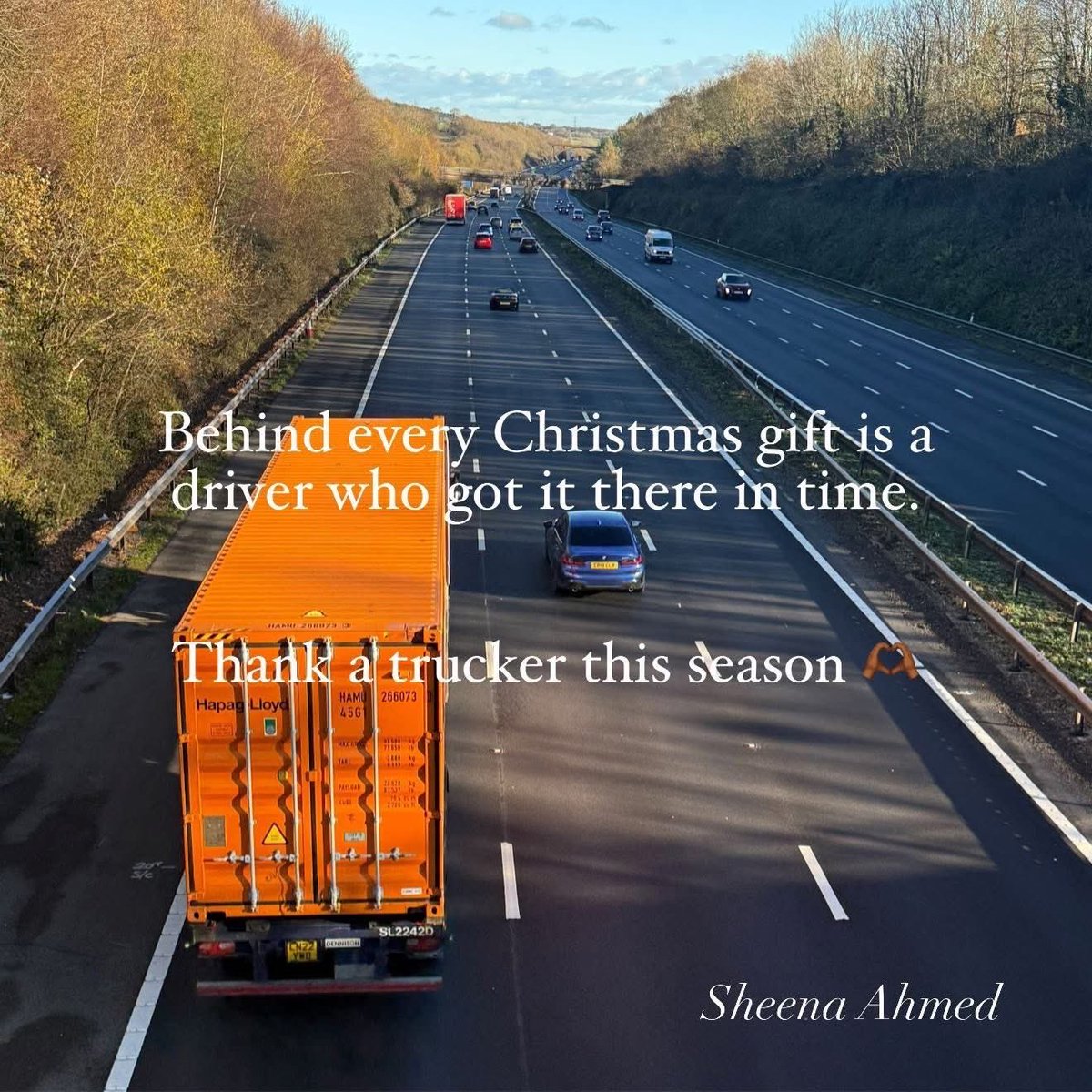 Thanks to all the truckers and delivery workers up and down the country.