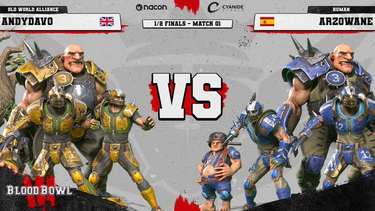 We’re live now on the Nacon Twitch channel!

Semifinal Day of the BB3 World Championship 2025 continues. Join us as we build up to Semi-Final 1: AndyDavo vs Arzowane, starting very soon.

👉 twitch.tv/nacon

Come join the action! 🏆💀

#Warhammer #BloodBowl
