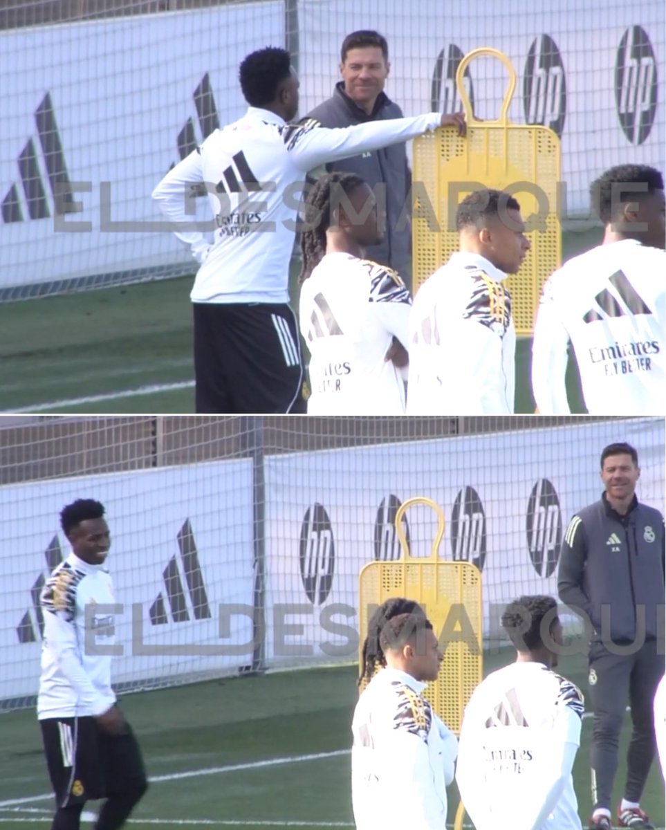 MadridXtra's tweet image. Vini Jr. &amp;amp; Xabi Alonso in training 🤍