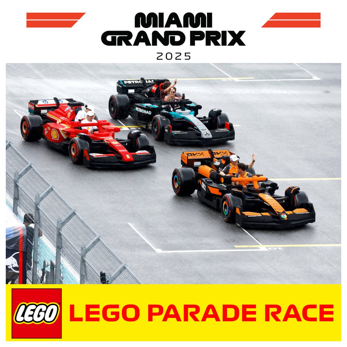 Maybe one of our fav moments this season!
Door 6 reveals grown up professional racing drivers having the time of their lives in giant Lego cars in Miami
#F1
