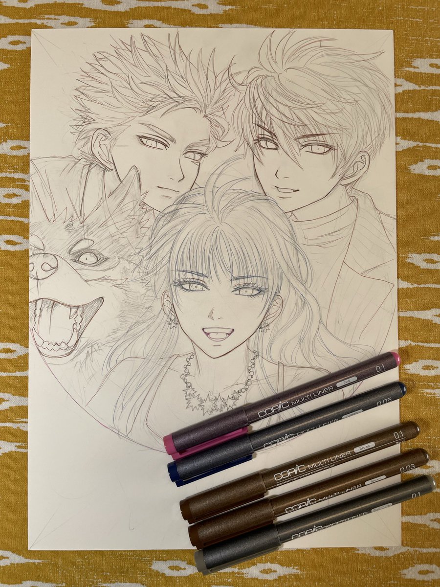 こんばんは🌕
1週間早いですね！
今日は一ヶ月半振りくらいにバイクに乗ってきました🏍️
気分スッキリです😆

ペン入れしました❣️
ヤクモが元気過ぎて枠からはみ出してるのに笑って頂けたら嬉しいです🥰