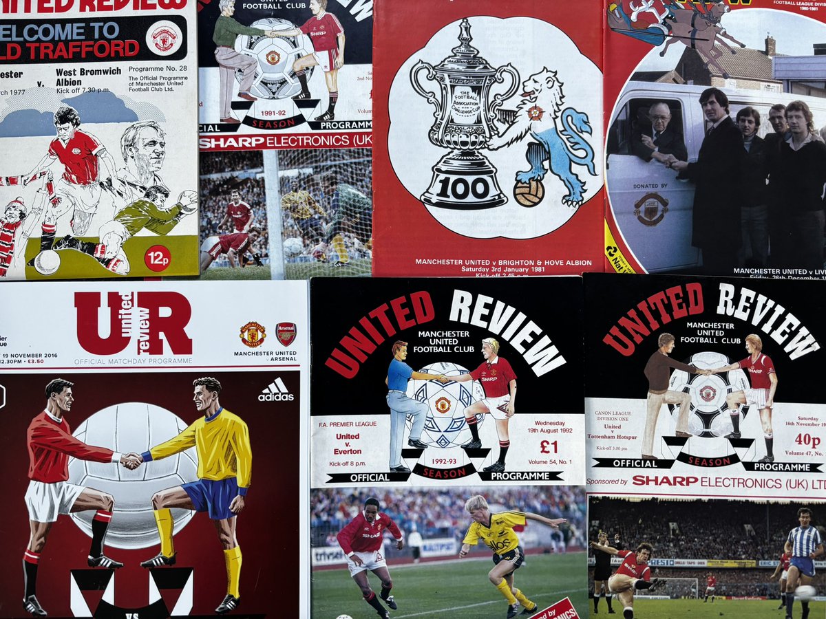 100 Mixed Manchester United Home Football Programmes. 1970s to 2010s.

£5 for ALL 100 Programmes 

Excluding postage or DPD Shop to Shop Cost or can be collected in person from Lymm, Cheshire to save on postage cost.