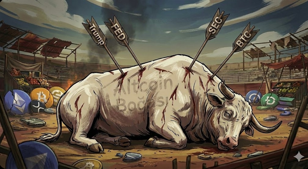 ⚠️2025 yılında Altcoin Boğası beklerken,bizim altcoin boğasının son durumu. 2026 yılında bu boğa ayağa kalkar mı yoksa daha fazla oklar saplanır mı? Siz neler düşünüyorsunuz ? Yorumlarda belirtin.
#BTC  #FED #kripto #AltcoinSeason 
⚡️Kripto piyasasındaki güncel haberler için bizi