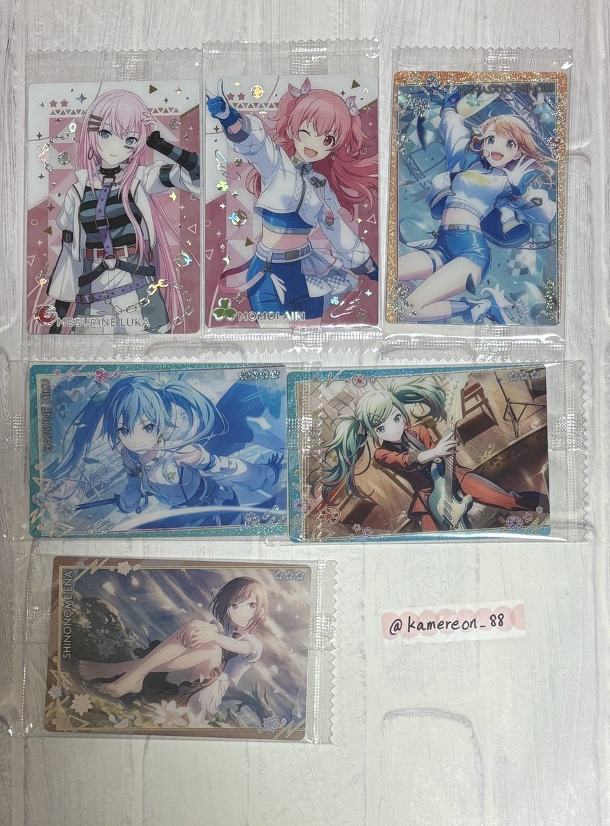 kamereon_88's tweet photo. 【交換】 プロセカ ウエハース 11

譲 ルカ 愛莉 みのり ミク 絵名
求 類4 冬弥2

プロカ必読。
検索からもお気軽にお声かけください。 https://t.co/nHo2DDYD8Q