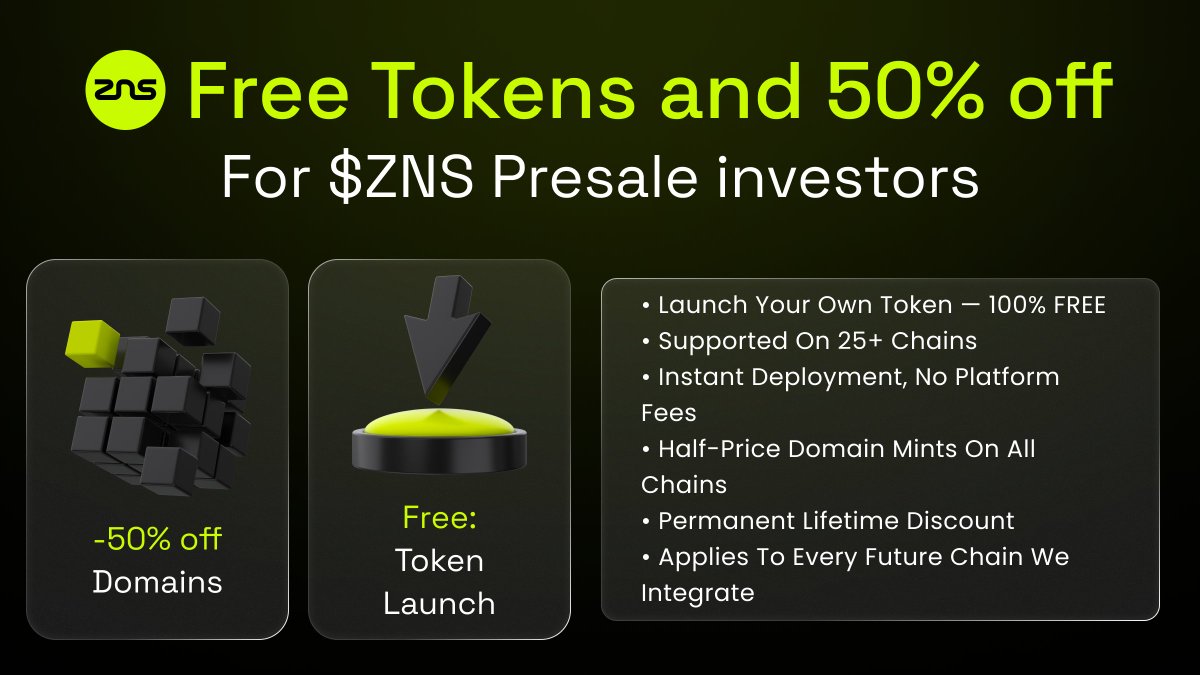 Rumon96's tweet photo. The countdown begins  $ZNS Presale goes live Sunday, 07/12 at 12:12 CET⏰ 
📩If you received an email from  info@znsconnect.io  about the $ZNS Presale (40% OFF – Phase 1)  This email is 100% legitimate and sent by the ZNS team.
✅ Official sale link available on Sunday on 👉https://t.co/kKp5rEB0sM

Early participants will receive long-term utility across the protocol, including:
🔹 50% lifetime discount on all domain mints
🔹 Free token launches across 25+ chains
🔹 Permanent benefits as the ecosystem expands

Don’t miss your chance to join the next evolution of Web3 identity. Be early. Be fast.🚀
#zns #Web3Community #Ethereum #Bullish
