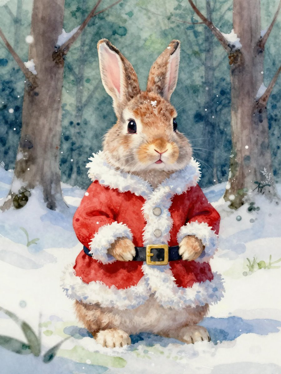 Snow bunny 🐰 🙂

#AI 🎨  #AIArt #AIArtwork #DigitalArt #Christmas #Winter #Rabbit