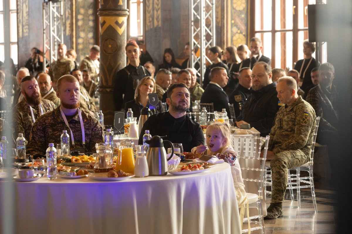 ZelenskyyUa's tweet photo. I addressed the participants of the second-ever military prayer breakfast in Ukraine’s history. Today is a special day for us, one carrying a double significance. Today is the Day of the Armed Forces of Ukraine and Saint Nicholas Day, celebrated on December 6th by Christians across many countries in Europe and around the world.

Together, we will defend our right to live, our God-given land; we will defend our future and a just peace. I am grateful that today, all this will be the subject of far more than one prayer. Thank you for being here, for standing close, and for making this unity palpable.

On this day, I believe that every child in Ukraine will receive what they have long deserved – silence instead of strikes, calm instead of air raid alarms, reliable peace instead of all the evil. Thank you all for your support, for every warm word, and every good deed done for Ukraine.