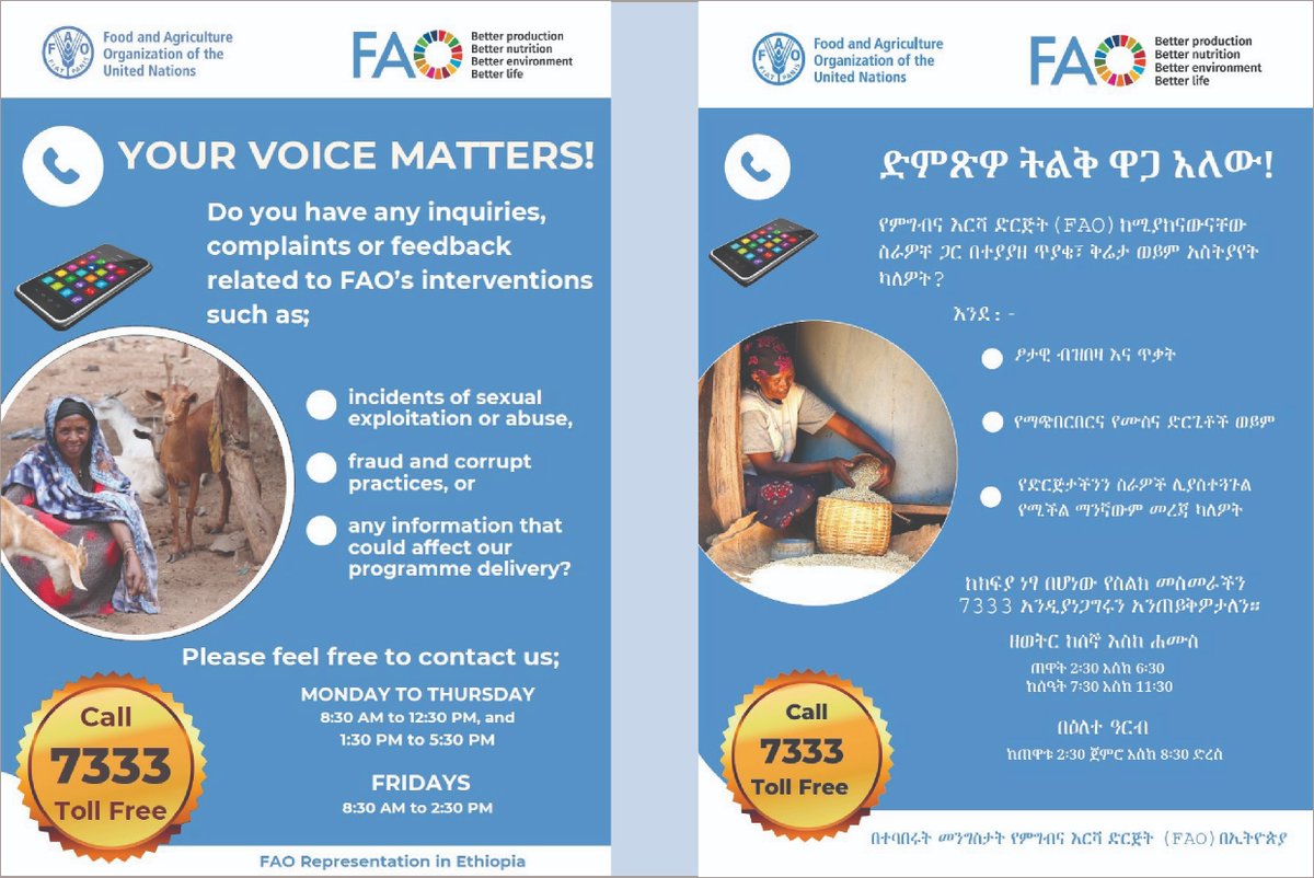 <a href="/FAOEthiopia/">FAO Ethiopia</a> is taking action to end all forms of #GBV, sexual harassment &amp; #SEA offline &amp; online. Through training, stronger reporting systems &amp; digital safety awareness, we're building safe, respectful workplace communities for all.
#16DaysActivism
#EthiopiaPSEANetwork
#EndGBV